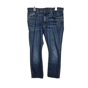 imogene + willie Slim Straight Blue Jeans with Subtle Fading